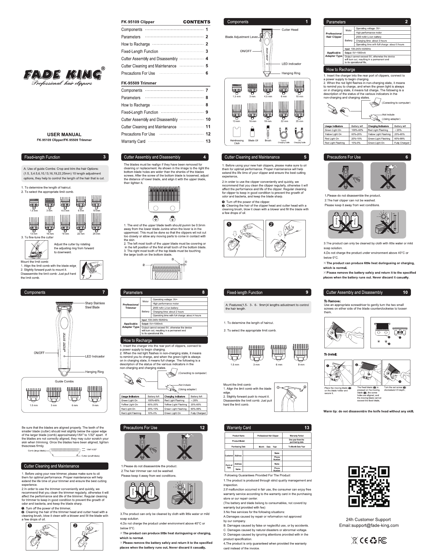 FK-95109 Clipper / FK-95509 Trimmer User Guide preview